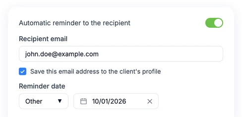 Setting up an automatic payment reminder