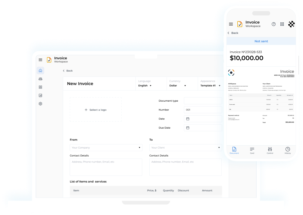 Create Professional Invoice and Estimates